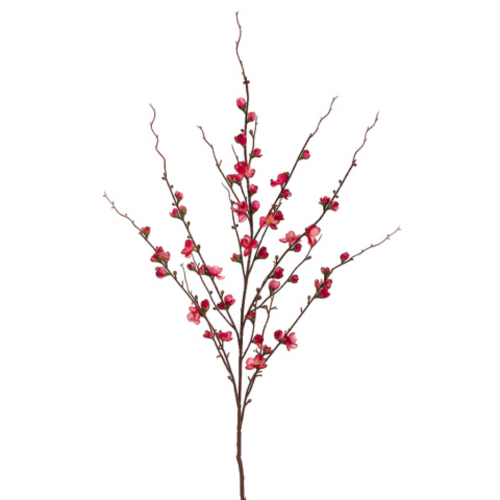 Quince Blossom Spray Cerise, 45in