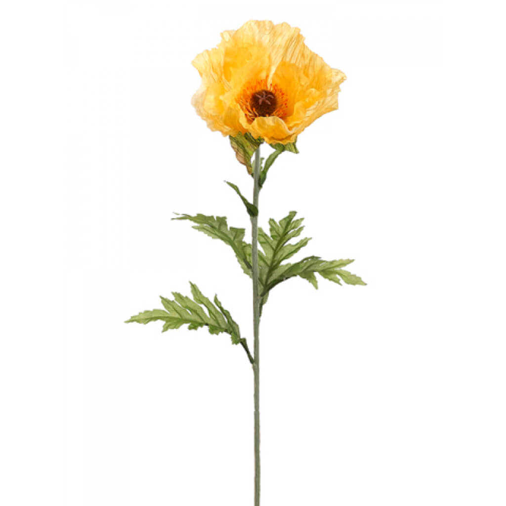 Poppy Spray Yellow, 28in