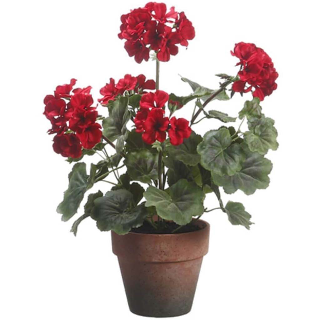 18.5"Geranium In Pap.Mache Pot 