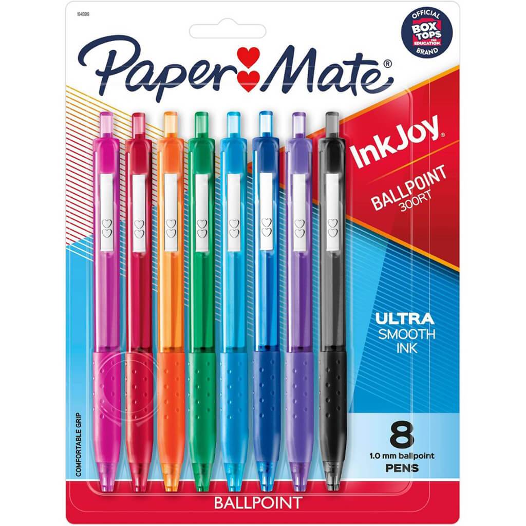 Ball Point Pens Medium 1.0mm Assorted Ink Colors 8 pens
