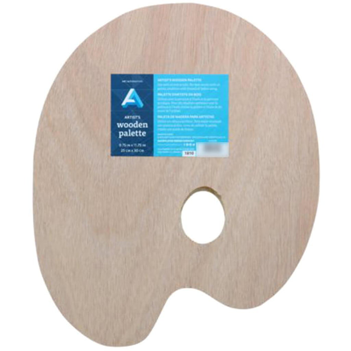 Art Alternatives Artist's Wooden Palette Oval 9 7/8 x 11 3/4in