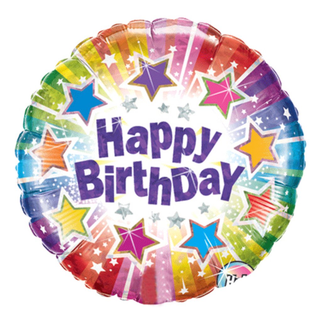 Happy Birthday Star Radiant Foil Balloon 18in