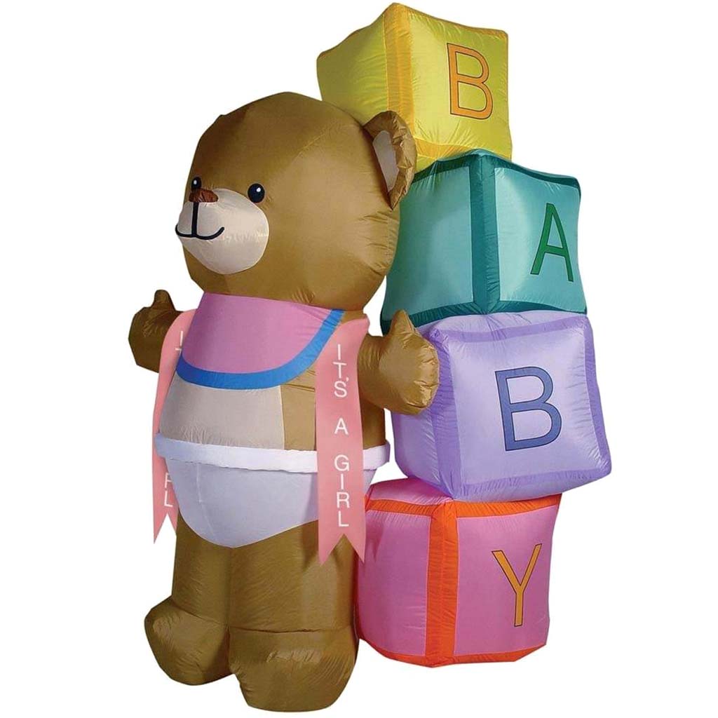 Teddy Bear with Blocks &amp; Banner Airblown 