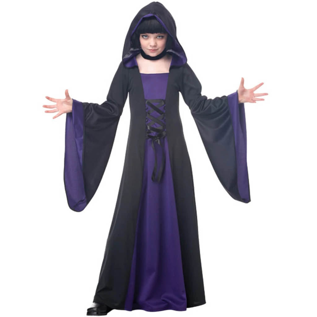 CHILD PURPLE HOODED ROBE COSTUME 