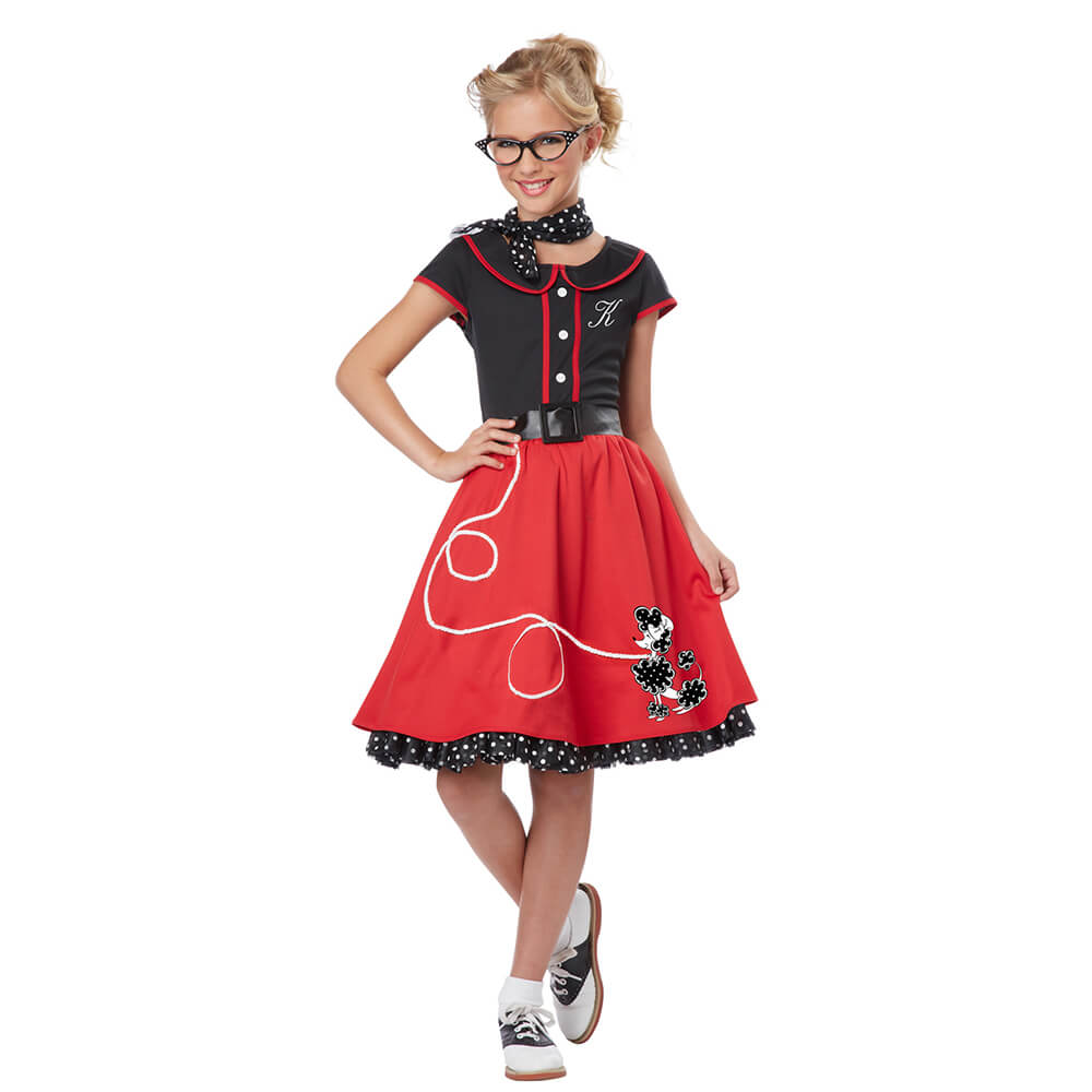 50&#39;s Sweetheart Black &amp; Red Costume