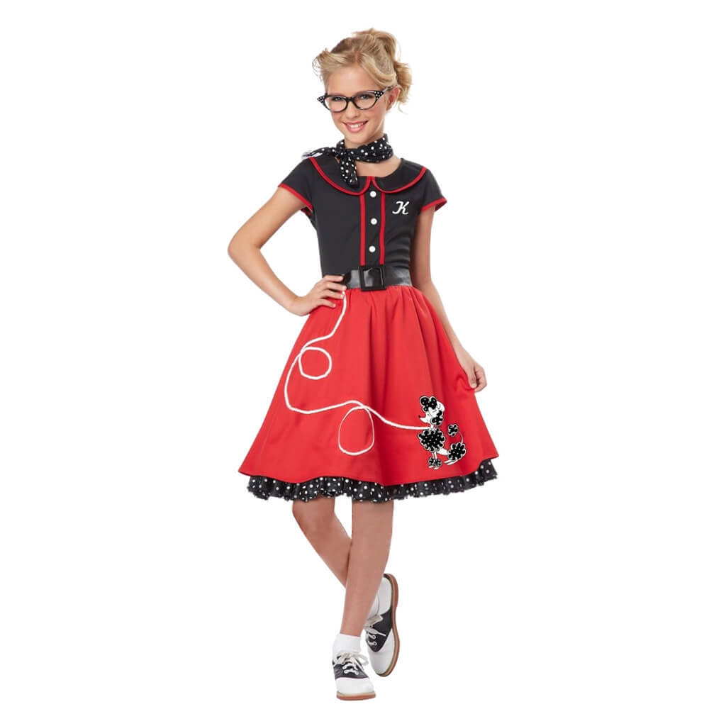 50&#39;s Sweetheart Black &amp; Red Costume