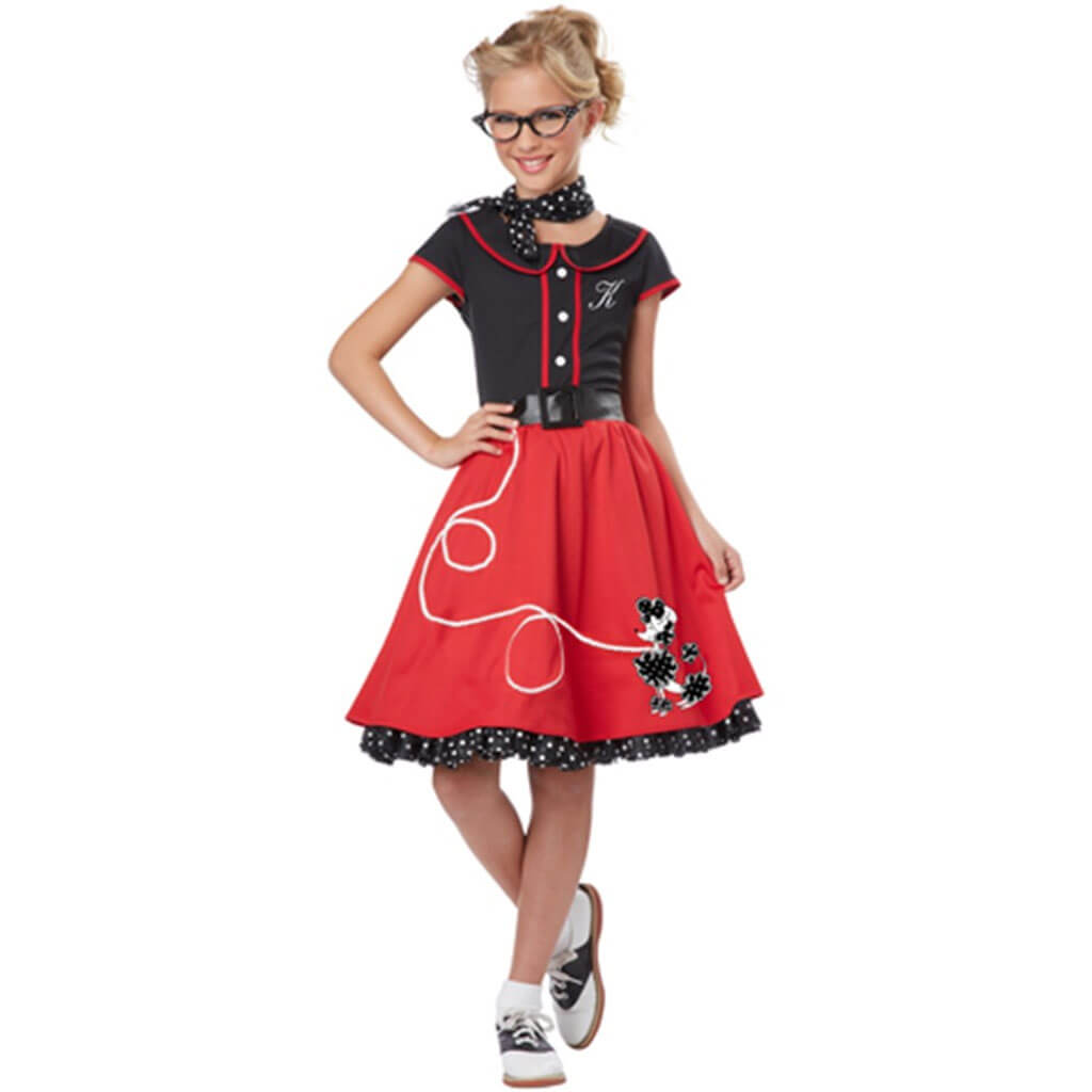 50&#39;s Sweetheart Black &amp; Red Costume