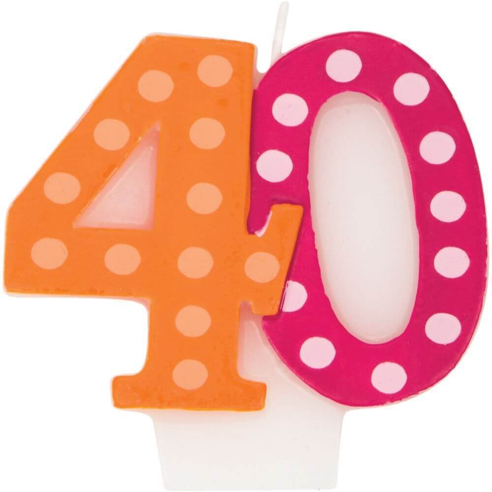 Candle 40th Numeral With Dots 