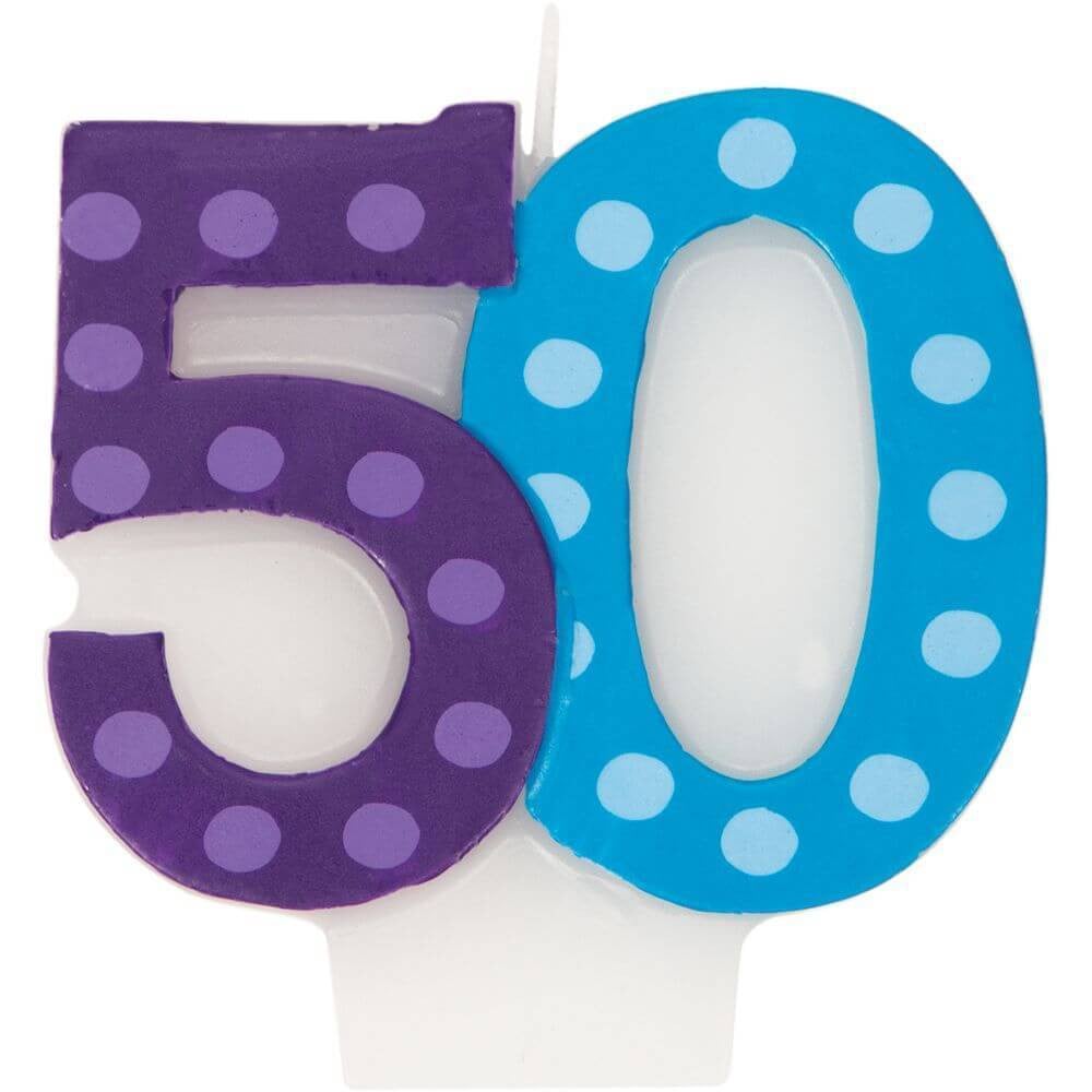 Candle 50th Numeral with Dots 