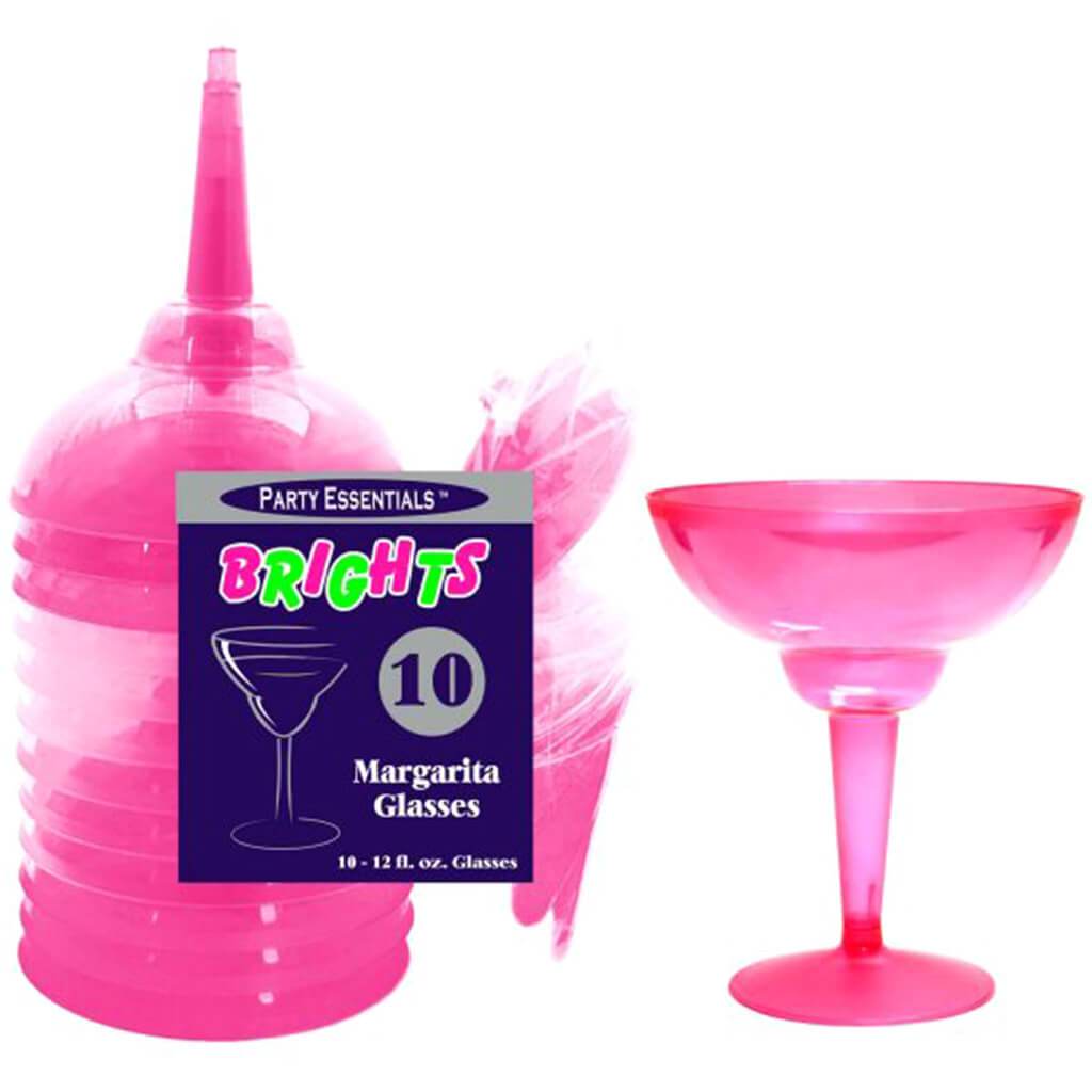 Margarita Glasses Neon Pink, 12oz