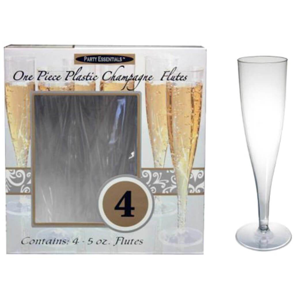 Clear Champagne Flutes 4ct, 5oz