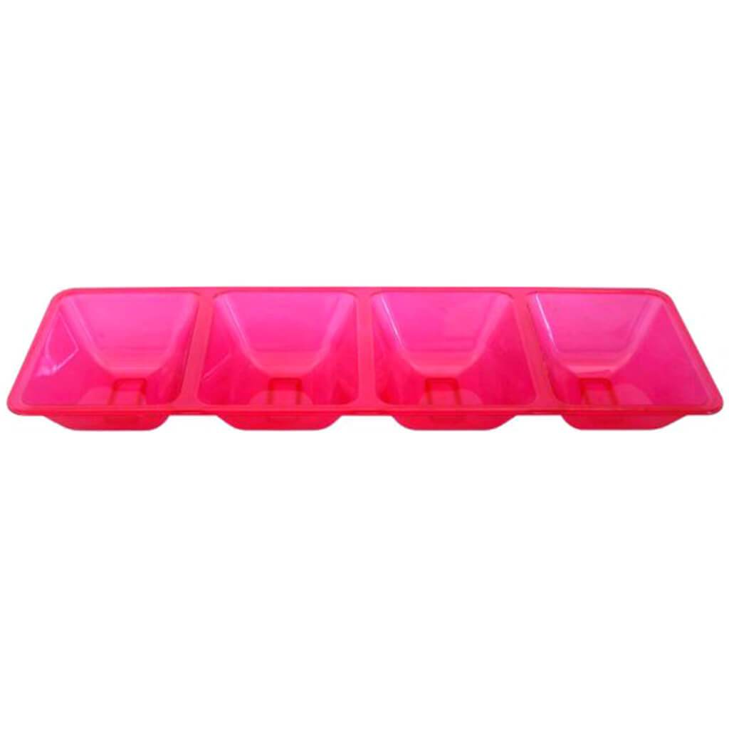 Compartment Rectangular Tray Neon Pink, 16in