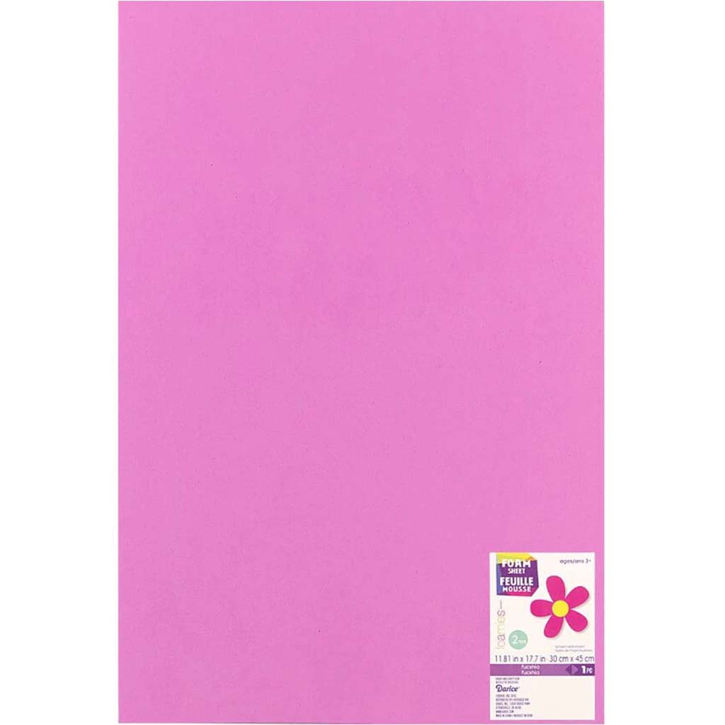 FOAM SHEET FUCHSIA 12X18 2MM 