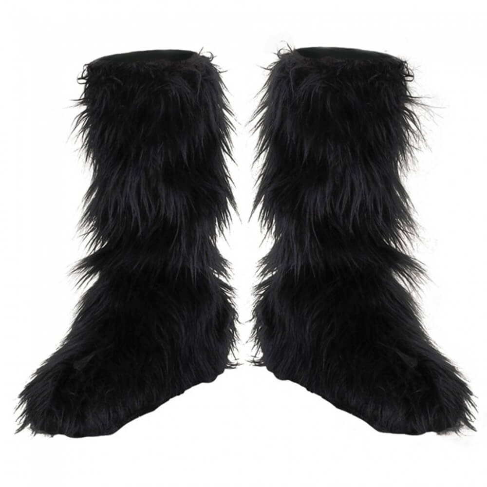 Black Furry Boot Covers