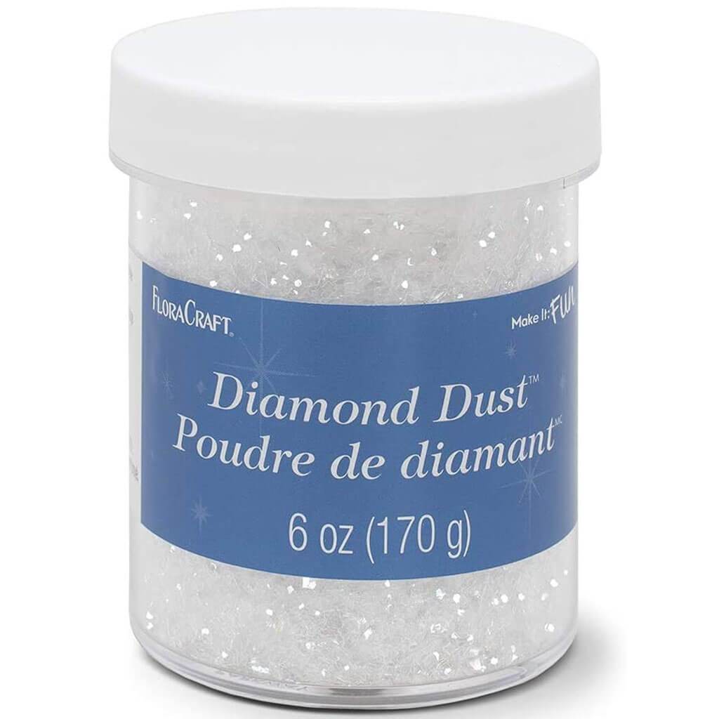 Glitters Diamond Dust Plastic Jar White