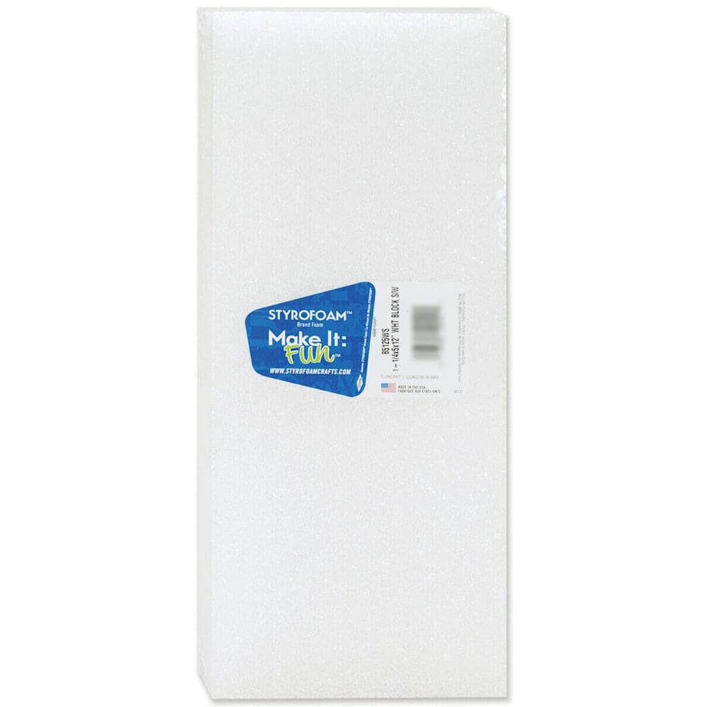 Styrofoam Block 5x12x1-1/4in White