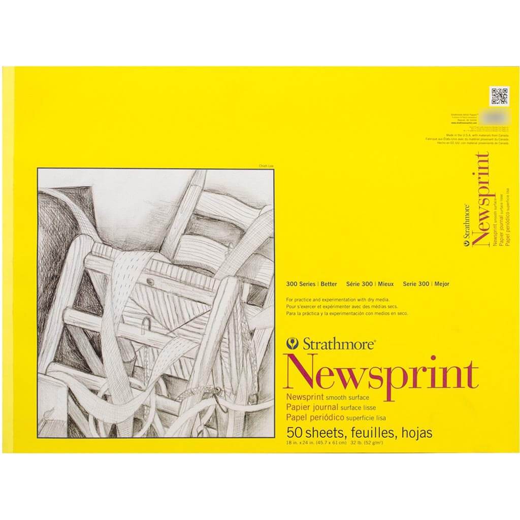 Strathmore 300 Newsprint 18in x 24in Smooth 50 Sheets