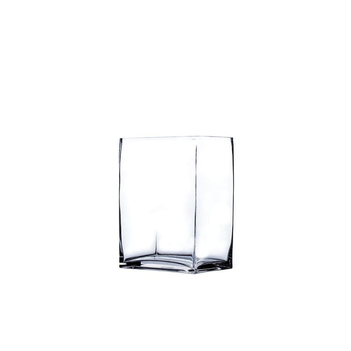 Clear Rectangle Block Glass Vase 3" x 4" x 5" 