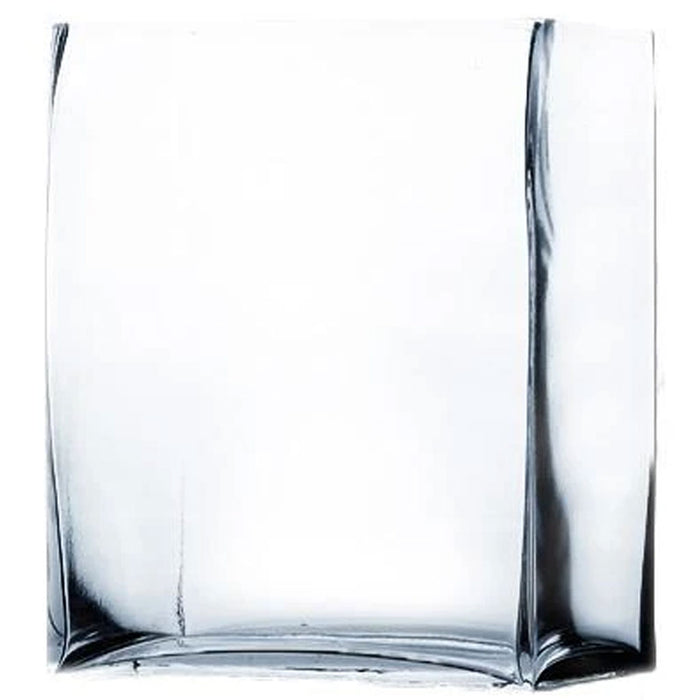 Clear Block Glass Vase 2" x 6" 