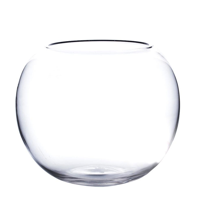Clear Bubble Bowl Glass Vase, 8" X 4.75" 