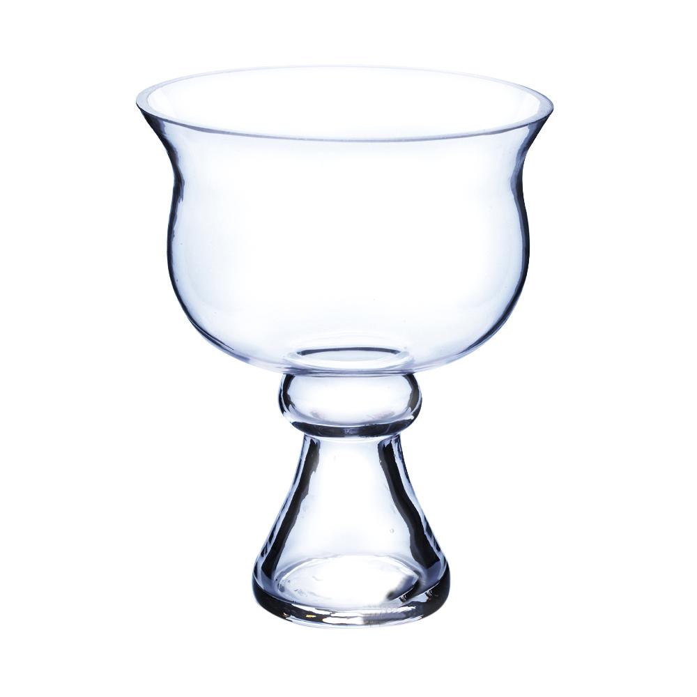 Clear Bowl Glass Vase On Stand 6&quot; x 8&quot; 