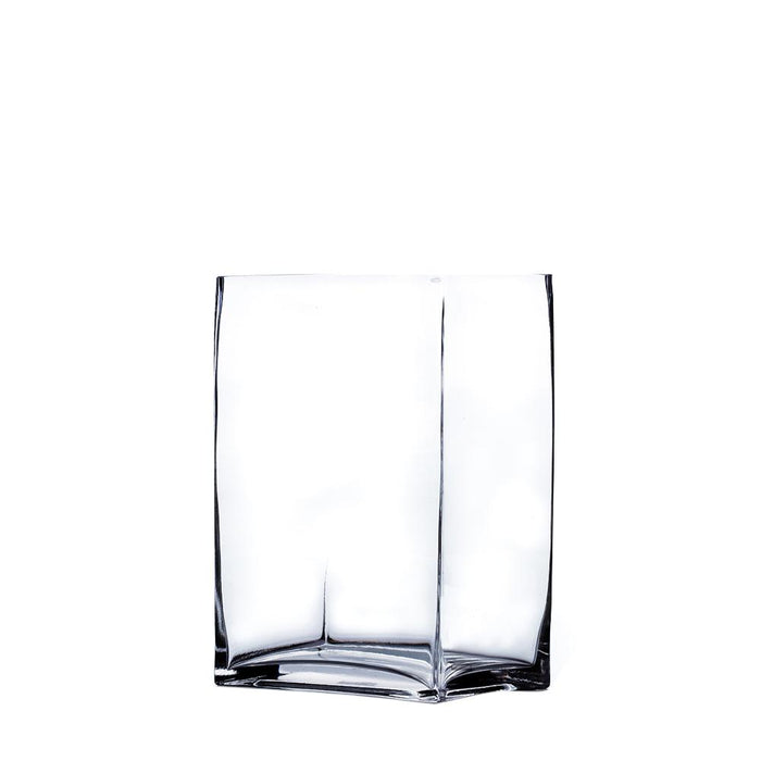 Clear Rectangle Block Glass Vase 6" x 4" x 10" 
