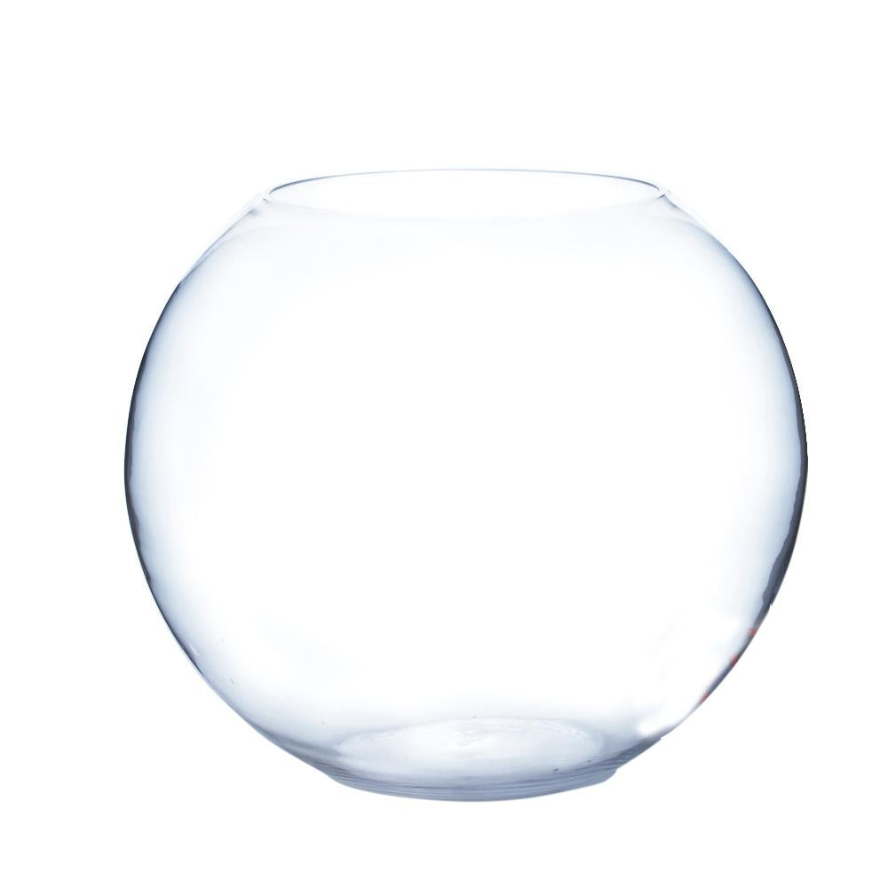 Clear Round Bubble Bowl Glass Vase 19" x 16" 