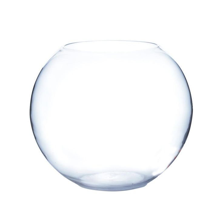 Clear Round Bubble Bowl Glass Vase 19" x 16" 
