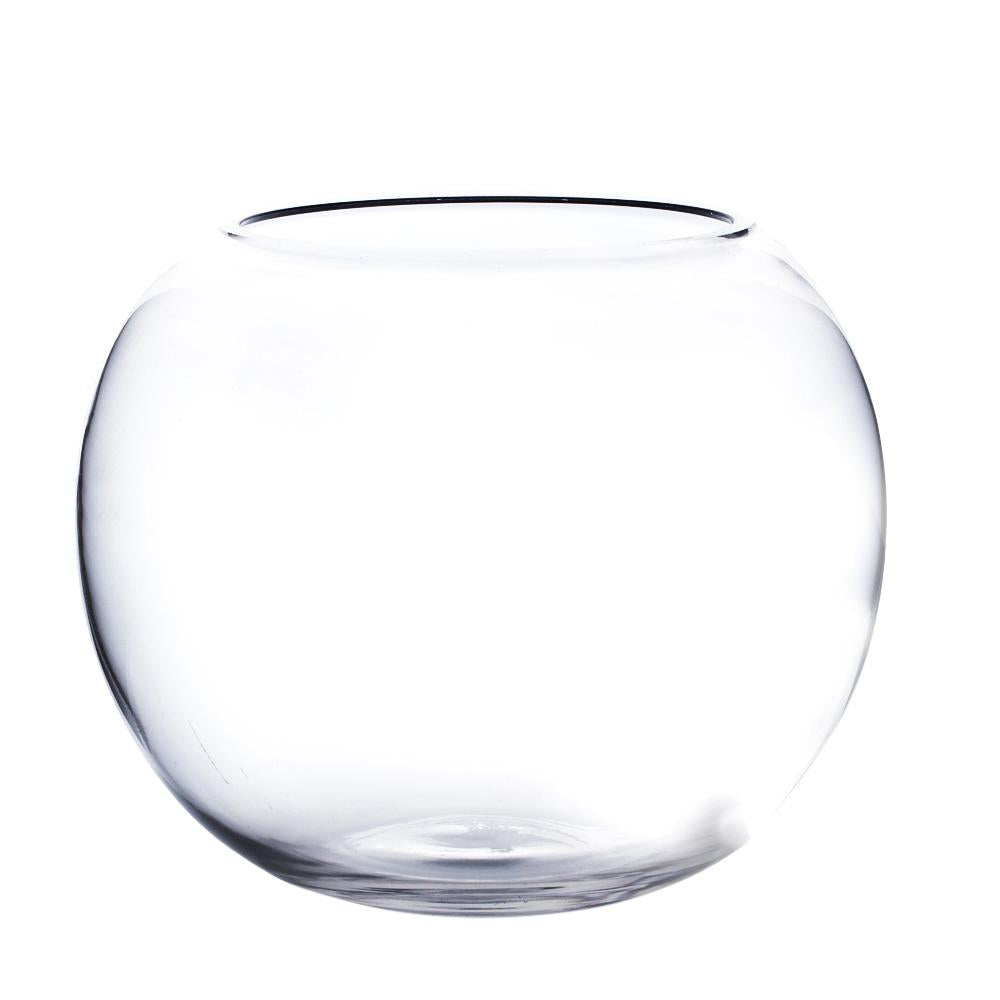 Clear Bubble Bowl Glass Vase 10&quot; x 8&quot; 