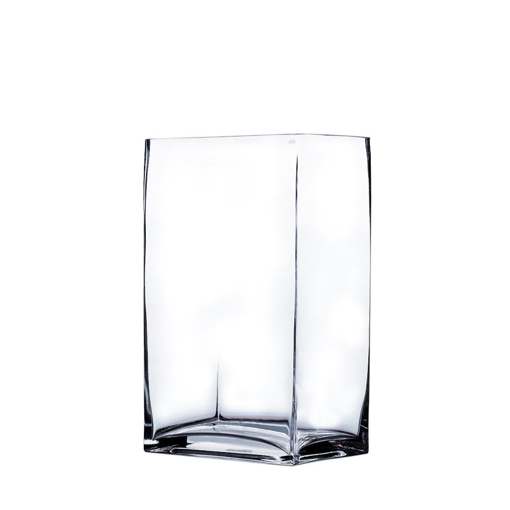 Clear Rectangle Block Glass Vase 6&quot; x 4&quot; x 12&quot; 