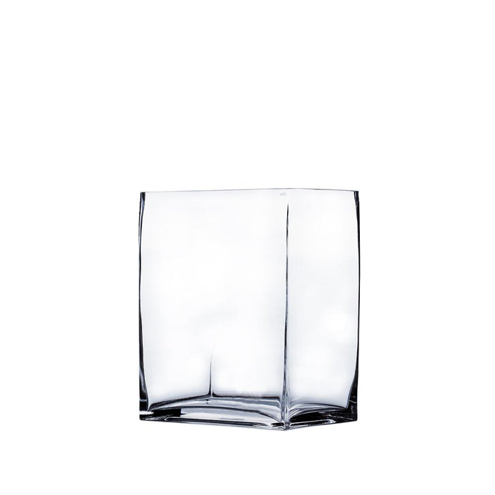 Clear Rectangle Block Glass Vase 6" x 4" x 8" 