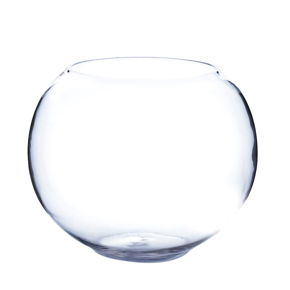 Clear Round Bubble Bowl Glass Vase 12" x 10" 
