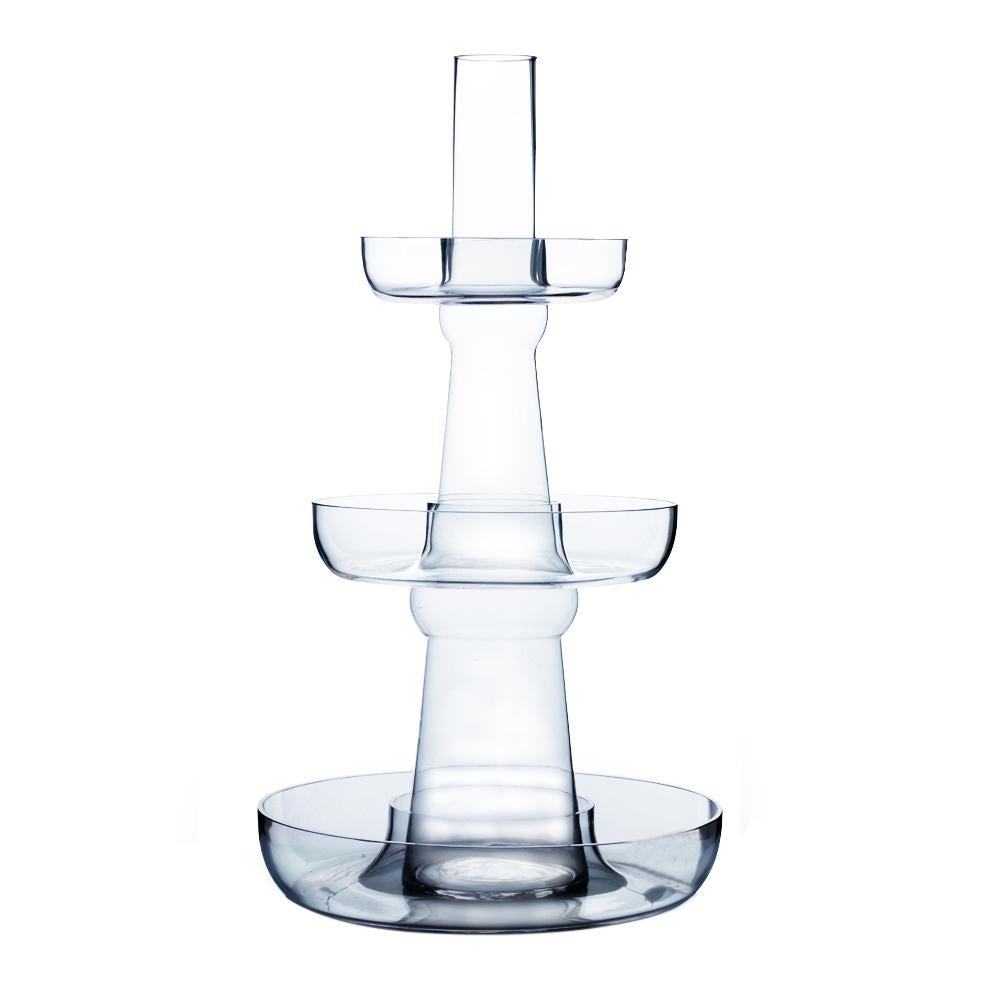 Clear Layer Fountain Glass Vase 