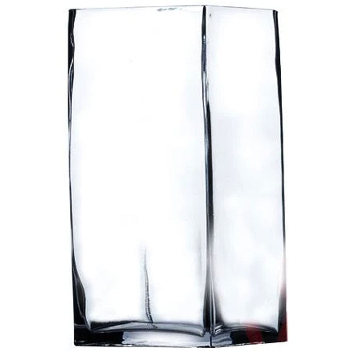 Clear Block Glass Vase 3" x 6" 