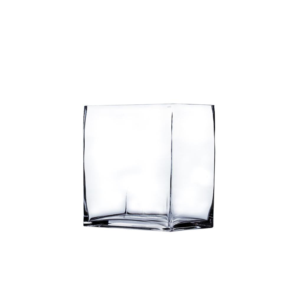 Clear Rectangle Block Glass Vase 6&quot; x 4&quot; x 6&quot; 