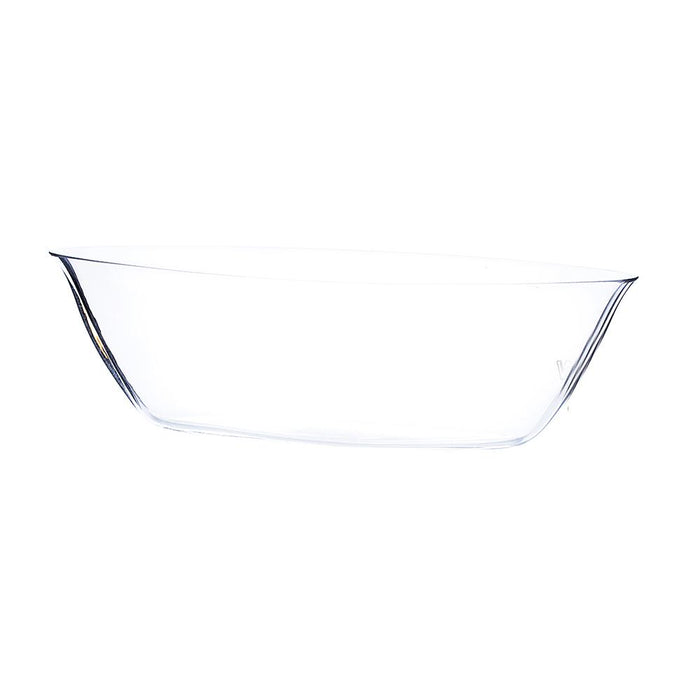 Clear Boat Glass Vase 11" x 3.4" x 3" 