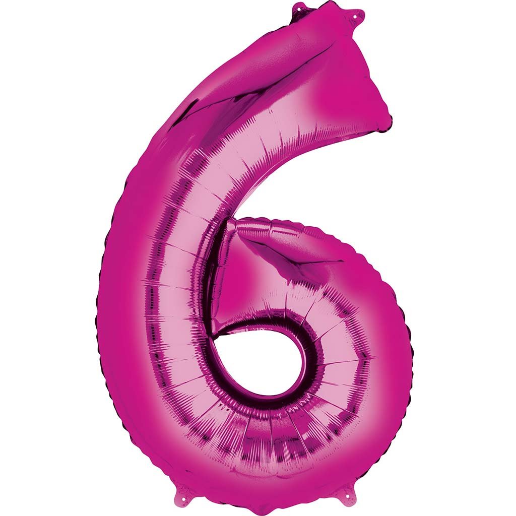 Foil Balloon Number 6 34in Pink