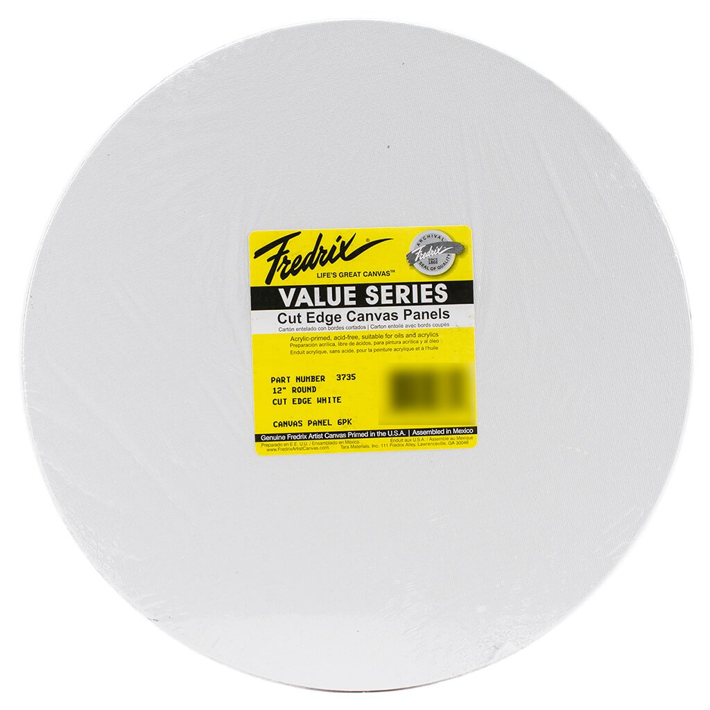 Cut Edge Canvas Panel Value Series Round 6pk 12in
