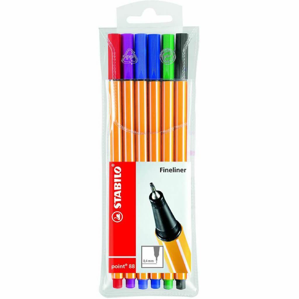 Point 88 Pen Sets 6 Color Wallet Set