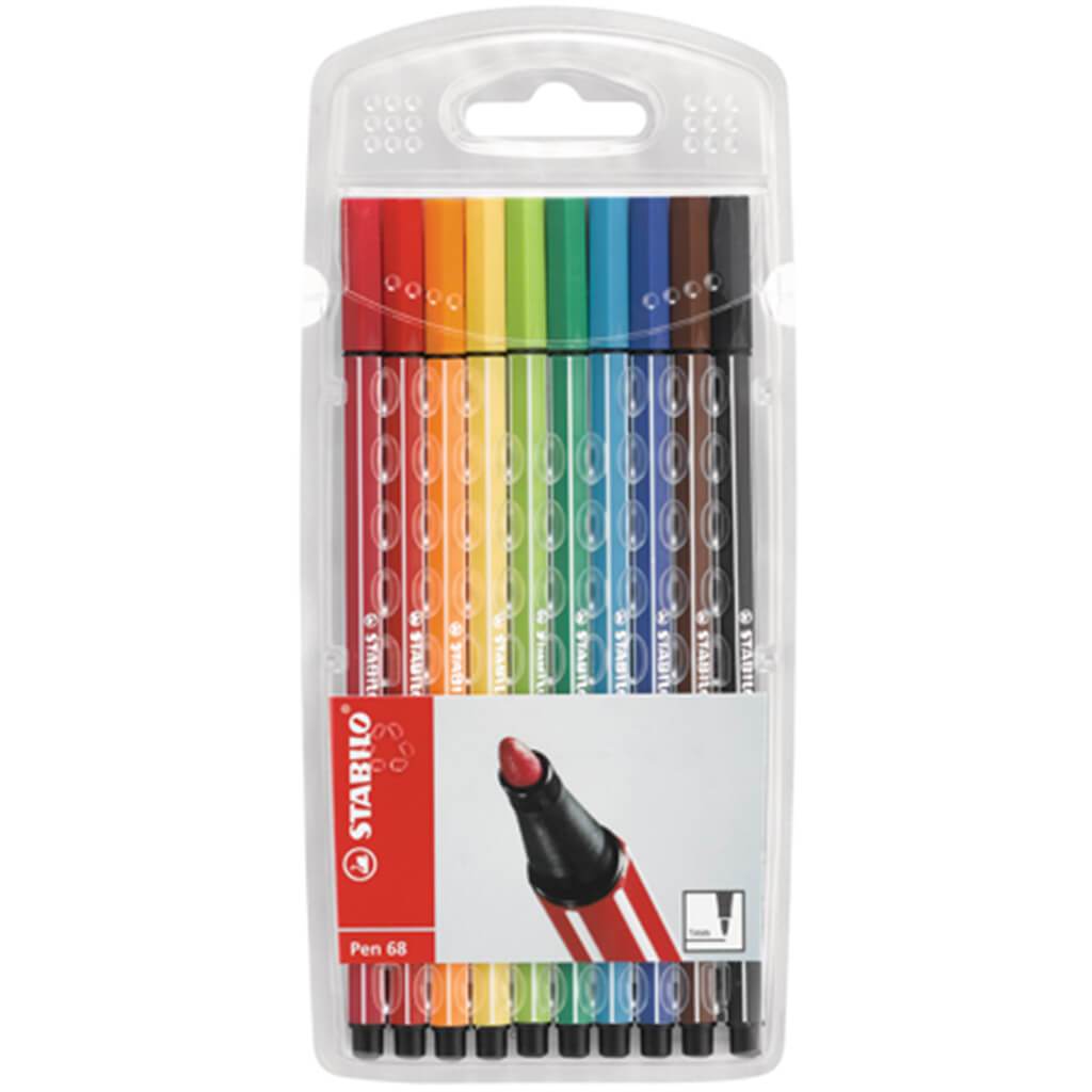Stabilo Point 68 Fibre Tip Pen Assorted Pack of 10
