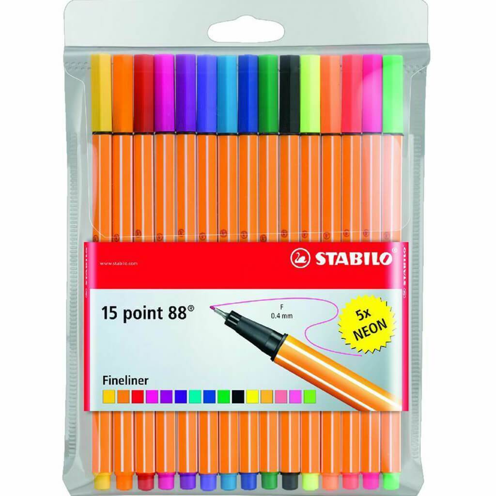 Point 88 Pen Sets 15 Color Wallet Set