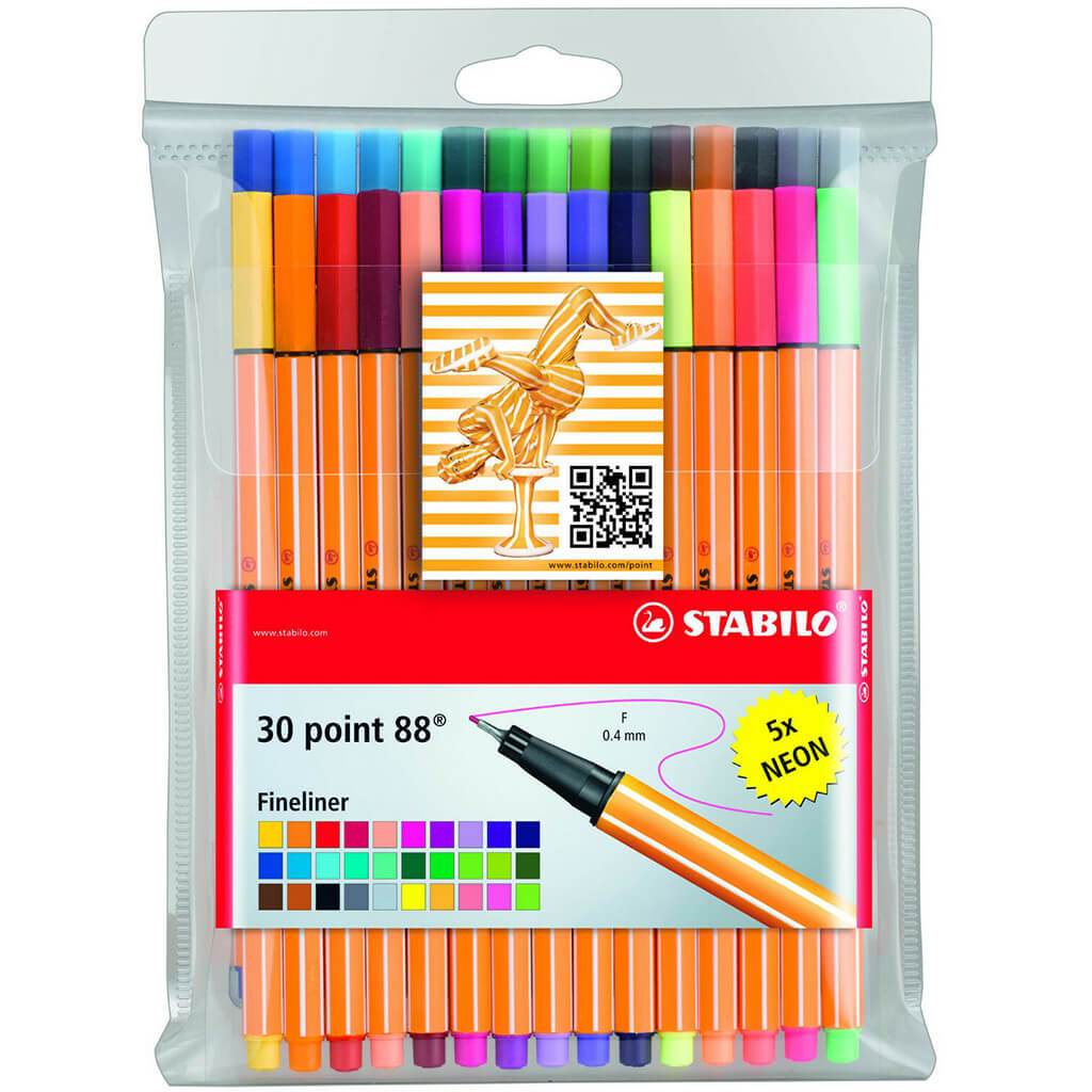 Point 88 Pen Sets 30 Color Wallet Set