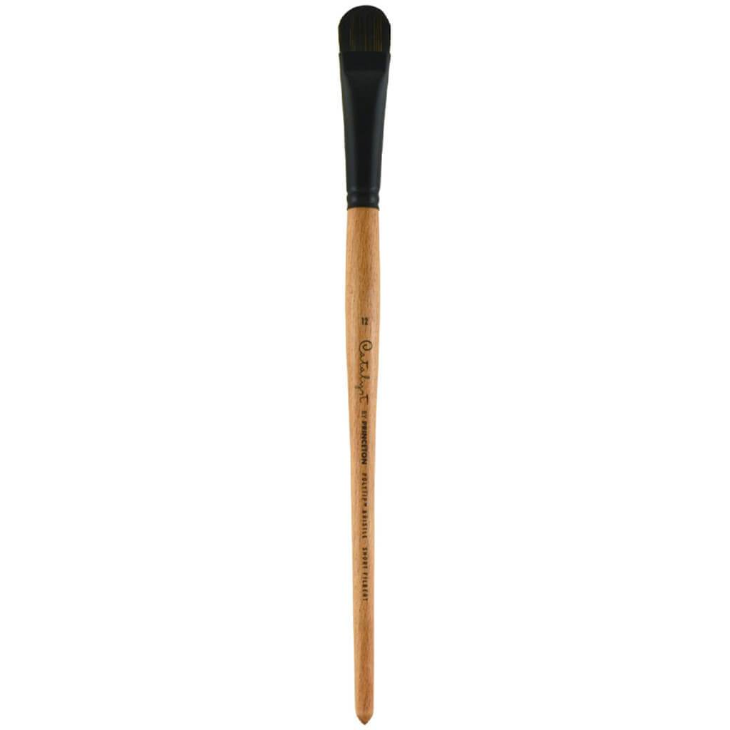 Princeton Catalyst Polytip Long Handle Bristle Brushes Filbert Short Hair