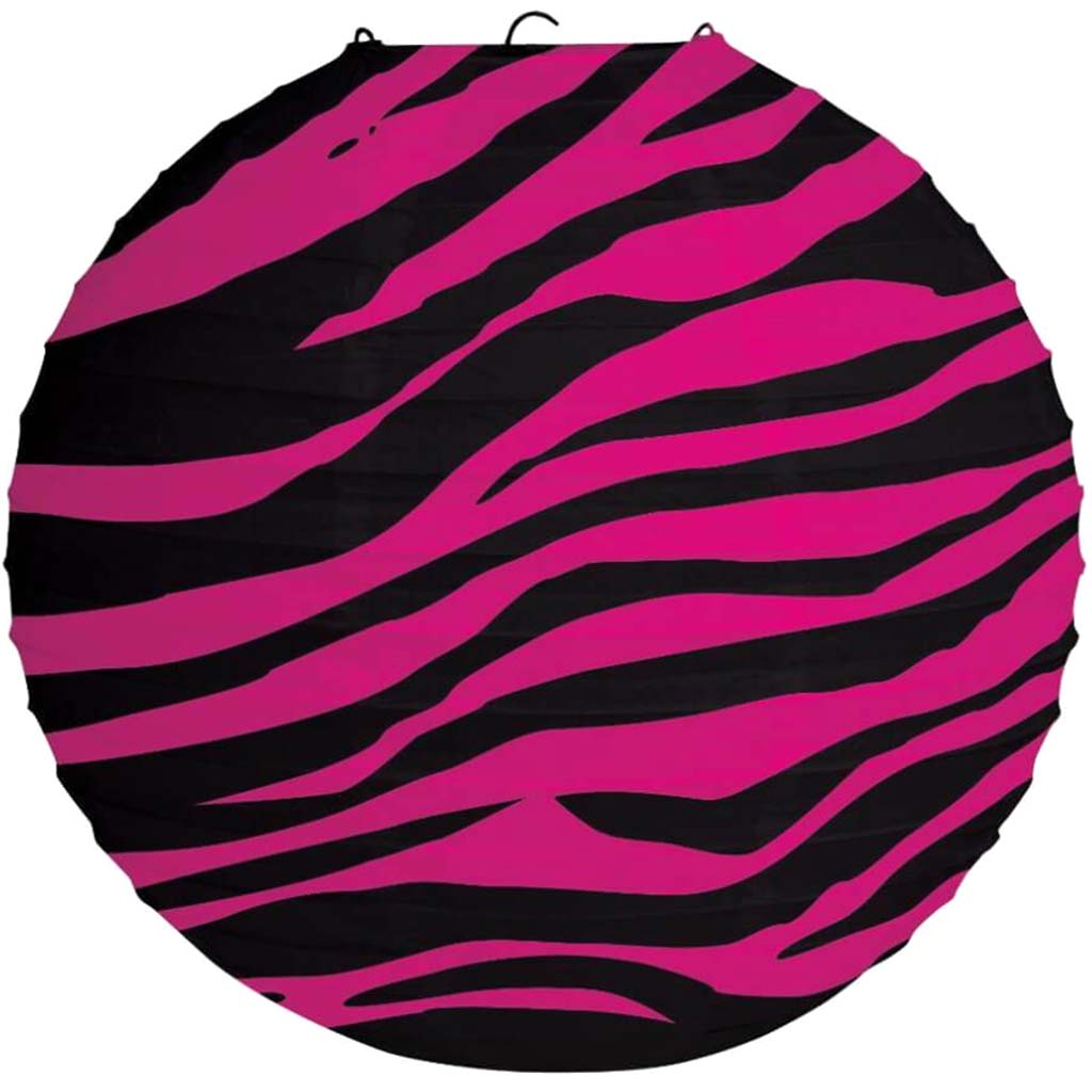 Pink Zebra Boutique Lantern 12in 