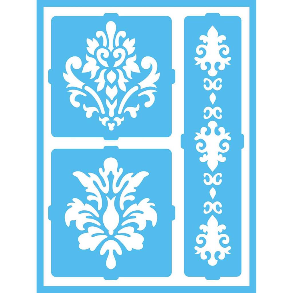 Self Adhesive Stencils Elegant Damask 6in x 8in