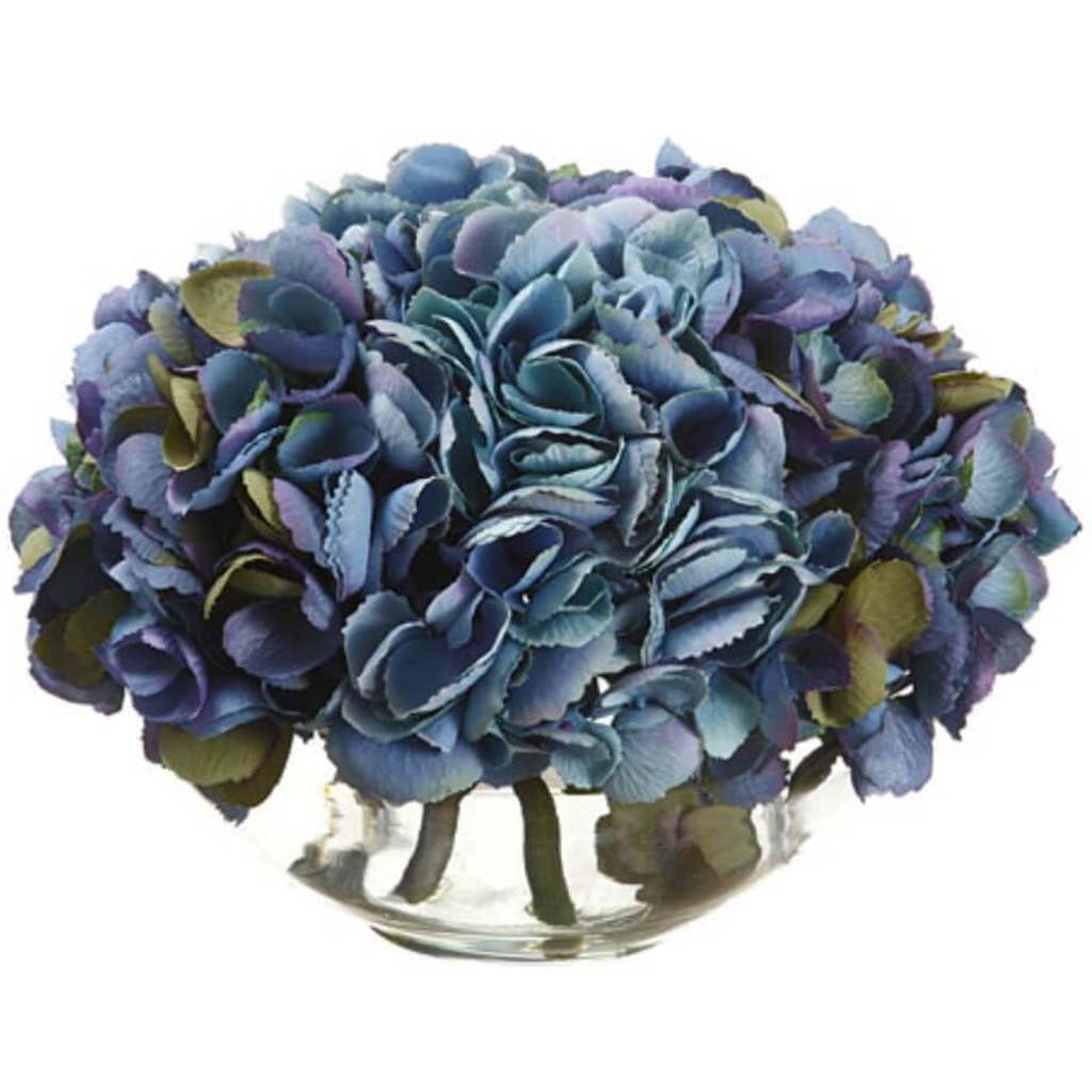 9"Hydrangea In Glass Vase Bltt 
