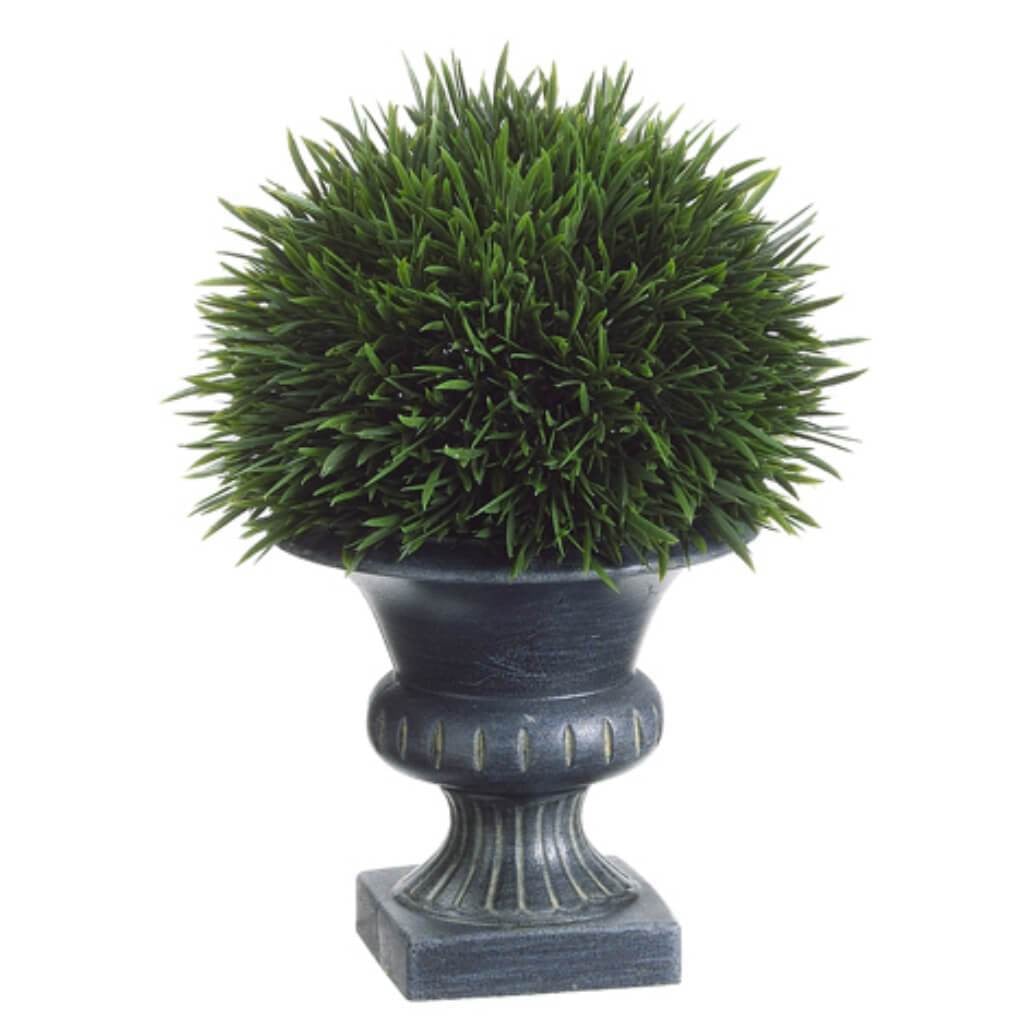 9"Grass In Plastic Urn Gr 