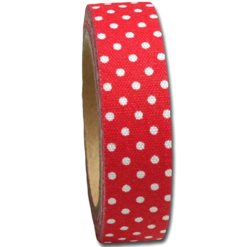 Maya Road Candy Dot Fabric Tape 0.59in x 5yd Cherry Red