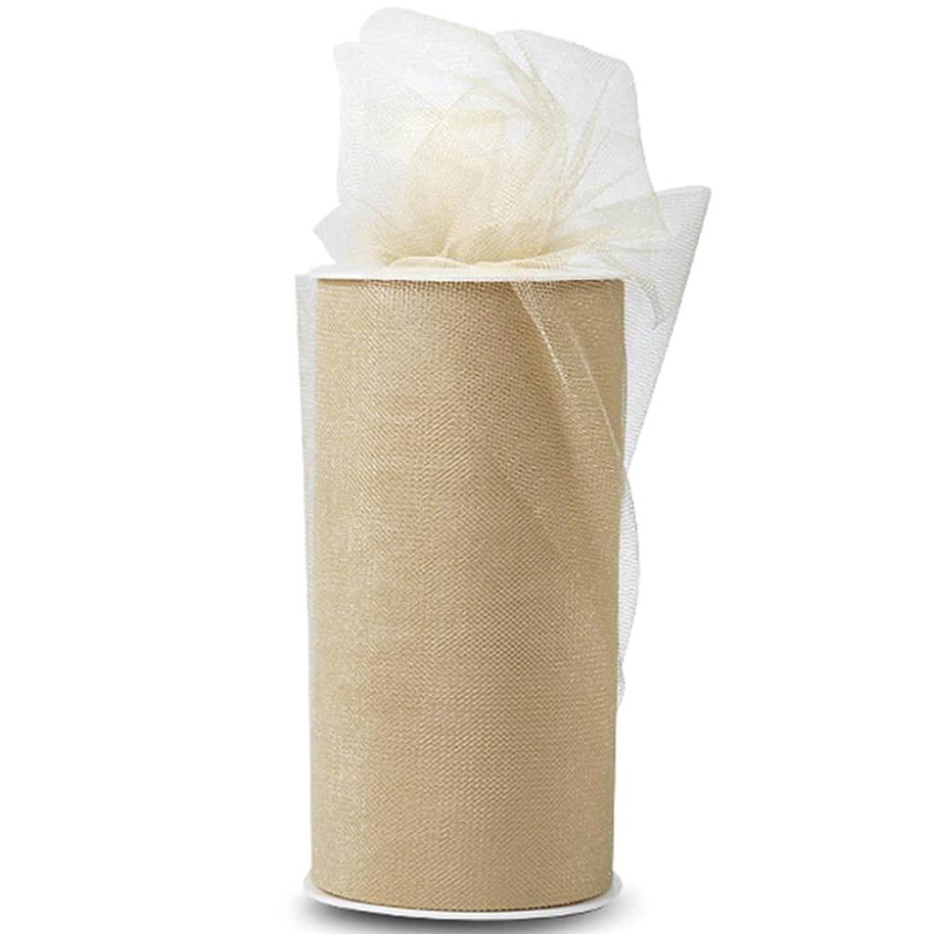 Expo Shiny Tulle 6in x 24yd Spool Gold