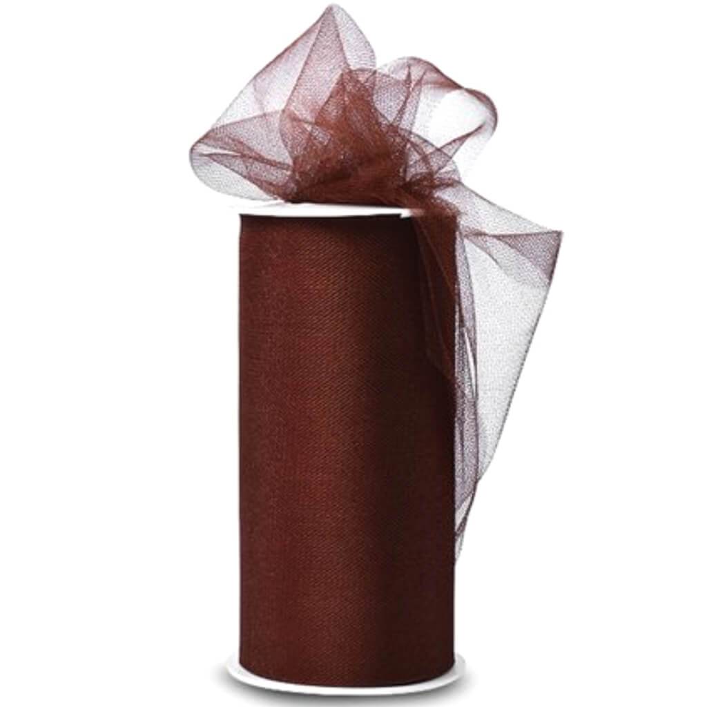 Expo Shiny Tulle 6in x 24yd Spool Chocolate